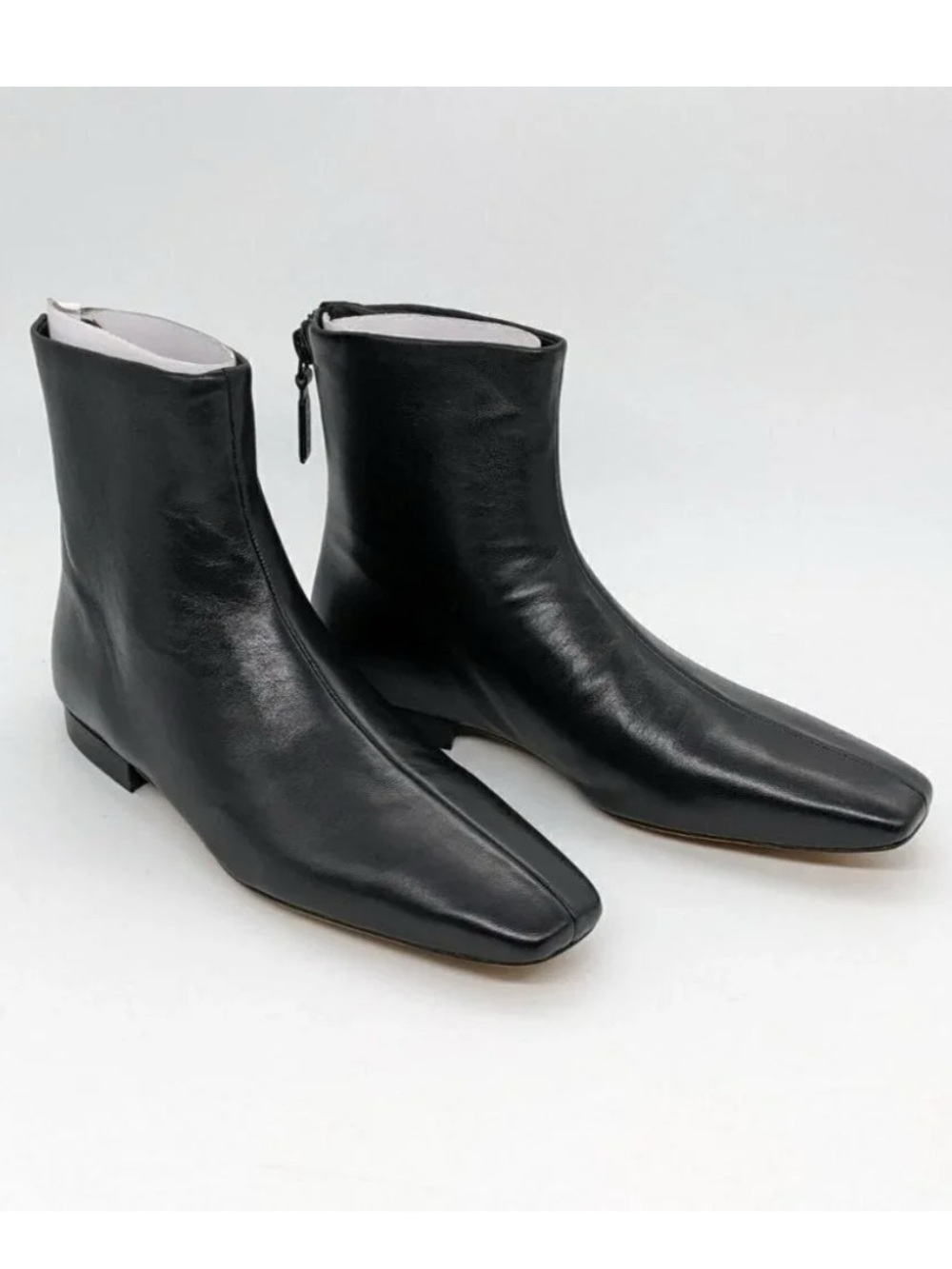 Vince Ness Women's Black Leather Boots Size 6.5 square toe